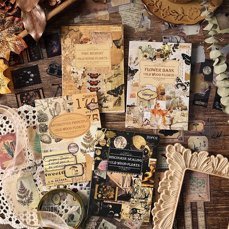 Vintage Collectible Books - 20 листов винтажных наклеек с вырубкой,